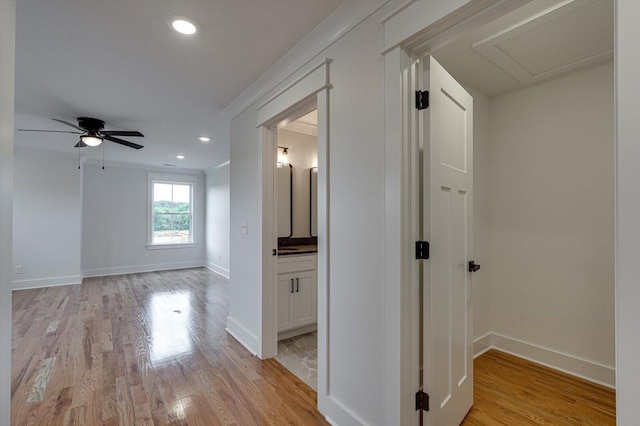 105 Arthur Ln, Cleveland, TN 37312 - corridor featuring light wood-type flooring, baseboards, and recessed lighting