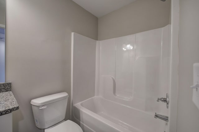 full bathroom featuring vanity, toilet, and shower / bathing tub combination