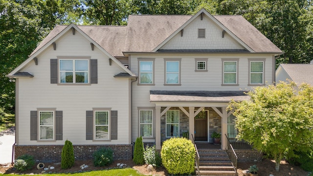 craftsman inspired home with covered porch