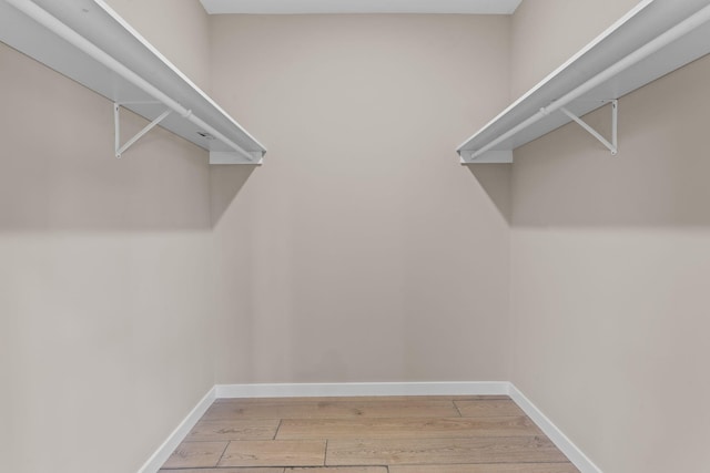 spacious closet with light wood-type flooring