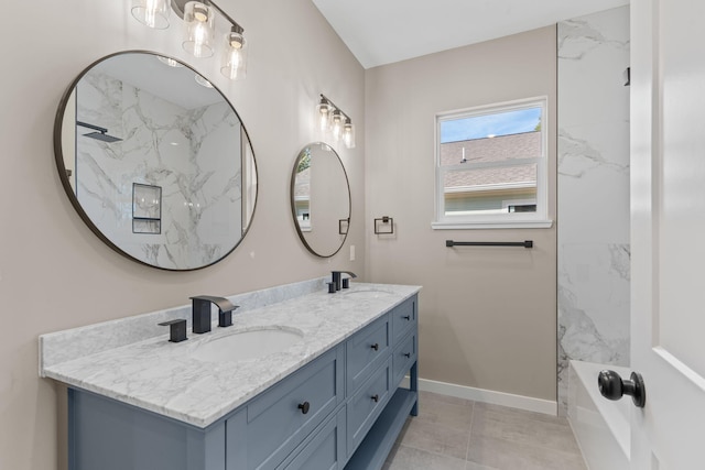 bathroom featuring tile patterned floors and vanity