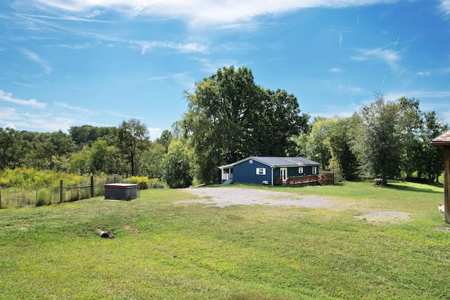 view of yard featuring a deck