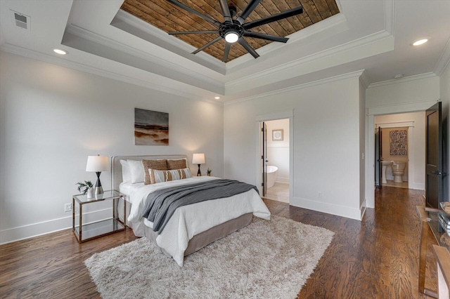 111 Arthur Ln NW, Cleveland, TN 37312 - bedroom featuring a raised ceiling, crown molding, wood finished floors, recessed lighting, and baseboards