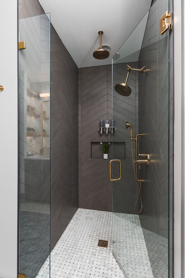 bathroom featuring walk in shower