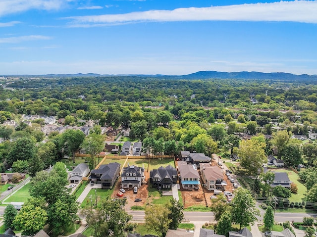 aerial view featuring a mountain view