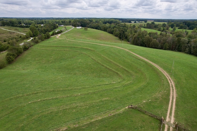 aerial view featuring a rural view