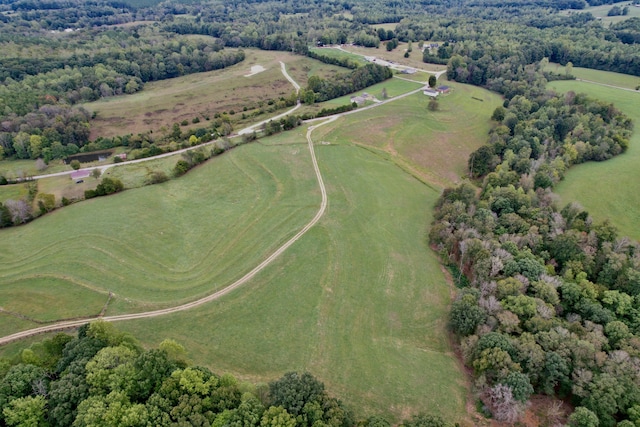 drone / aerial view with a rural view