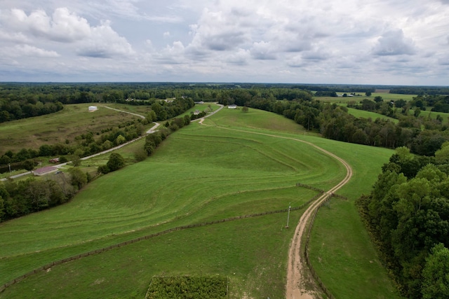 bird's eye view with a rural view