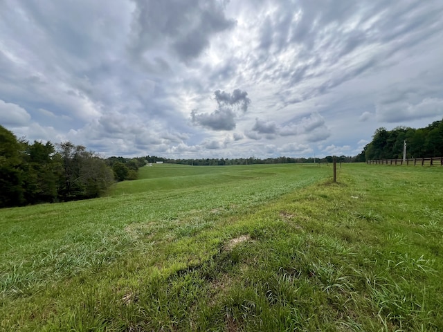 view of yard with a rural view