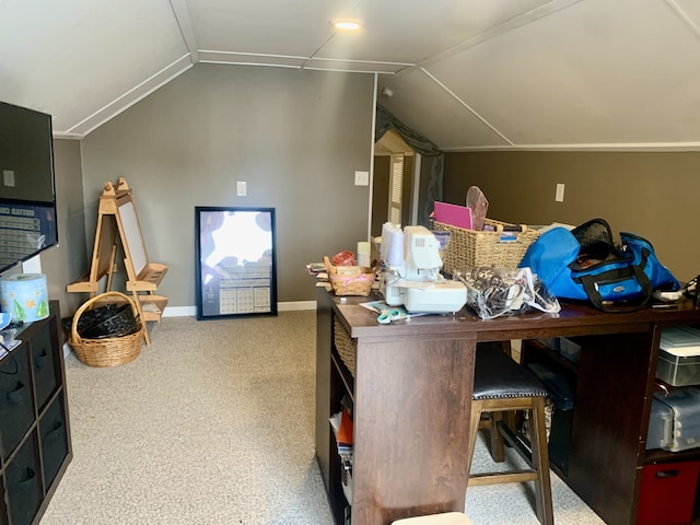 additional living space featuring carpet and lofted ceiling