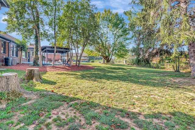 view of yard with a gazebo and a patio