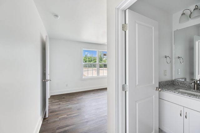 320 Moffat St Unit 101, Monteagle, TN 37356 - bathroom featuring wood finished floors, vanity, and baseboards