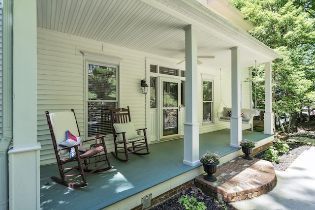 view of patio featuring covered porch