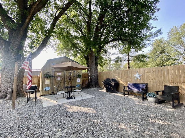 view of yard with a patio