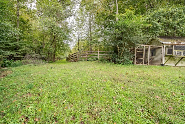 view of yard featuring a deck