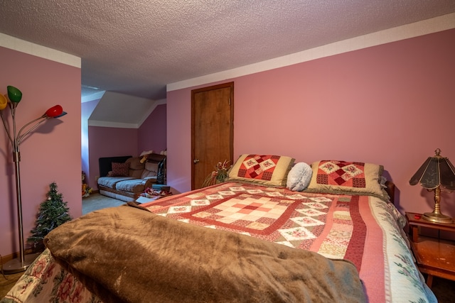 bedroom featuring a textured ceiling