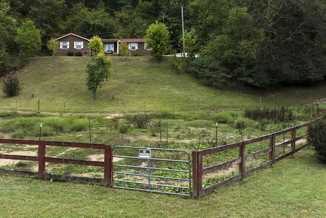 view of yard featuring a rural view