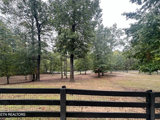 view of yard with a rural view