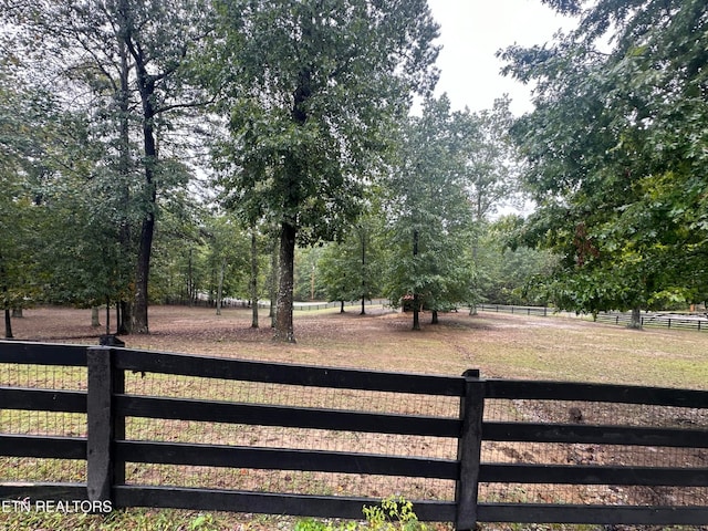 view of yard with a rural view