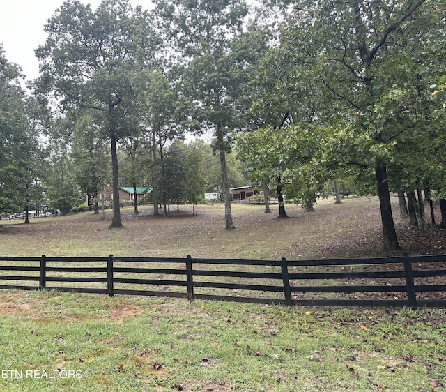 view of yard with a rural view