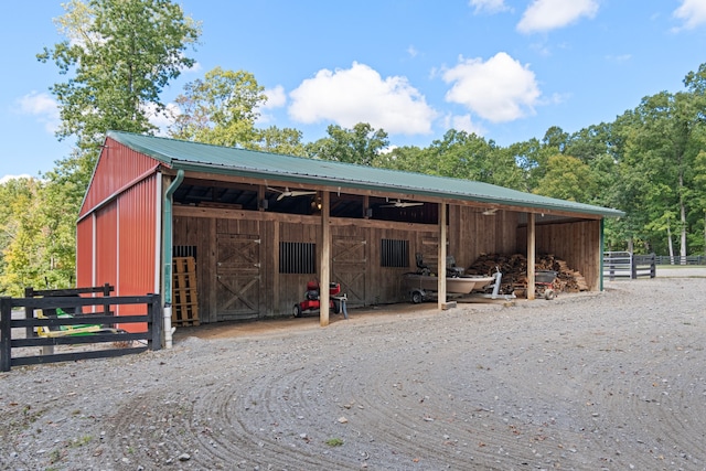 view of horse barn