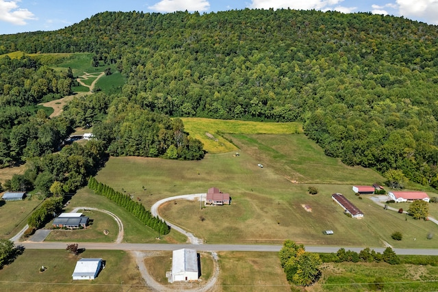 bird's eye view with a rural view