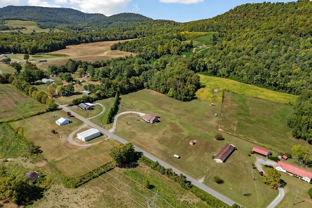 drone / aerial view with a mountain view