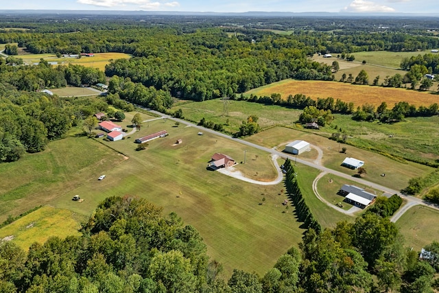 aerial view featuring a rural view