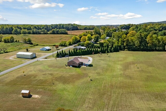 aerial view featuring a rural view