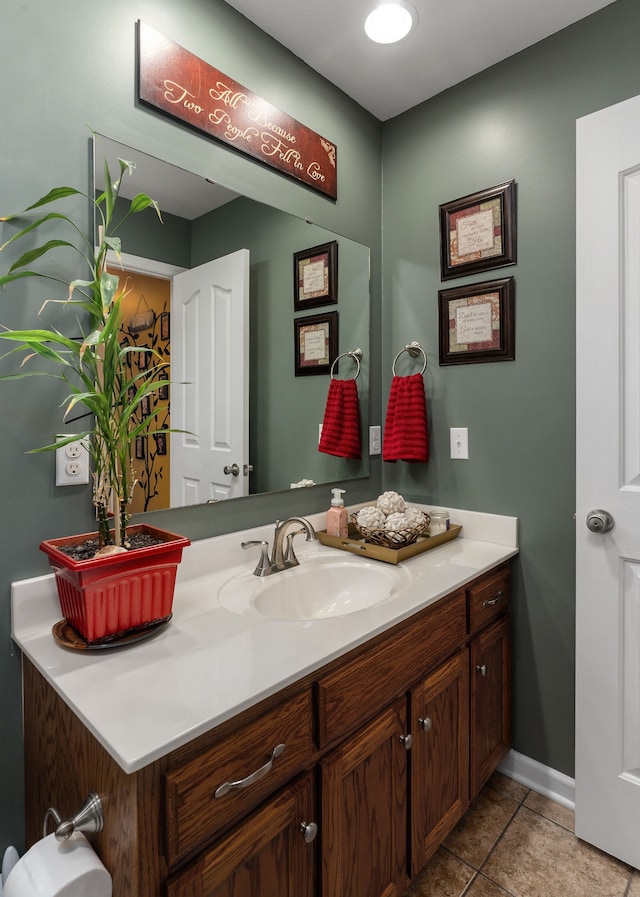 bathroom featuring vanity and tile patterned floors