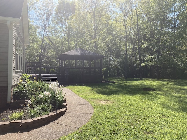 view of yard with a gazebo