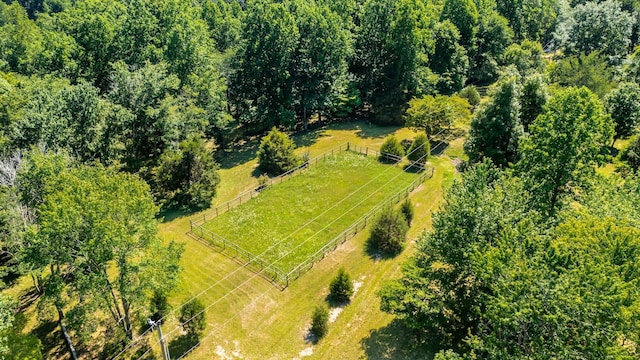 aerial view with a rural view