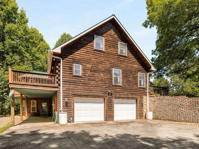 view of home's exterior featuring a garage