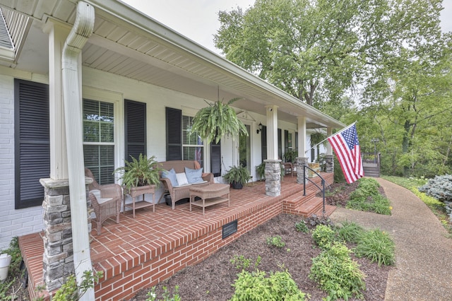 deck featuring covered porch