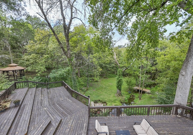 deck featuring a gazebo