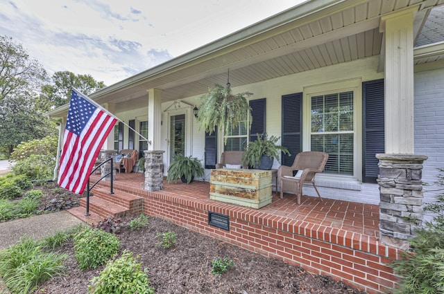 wooden deck featuring a porch