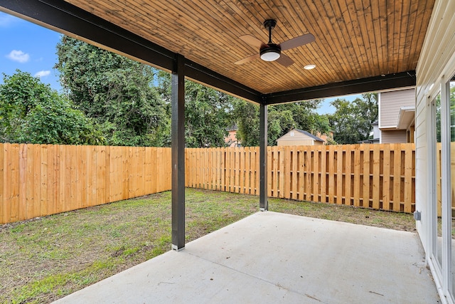 view of patio / terrace with ceiling fan