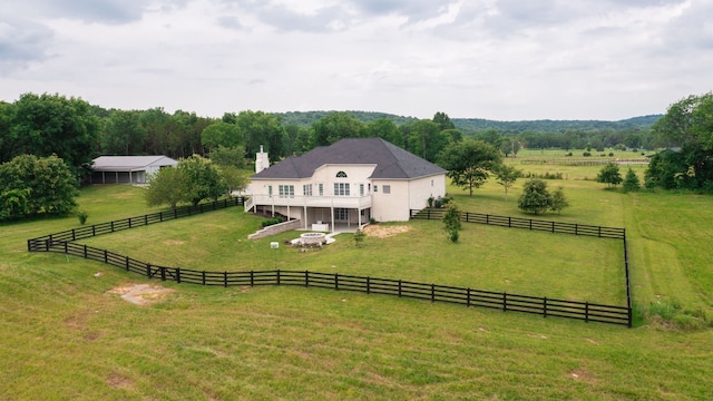 drone / aerial view featuring a rural view