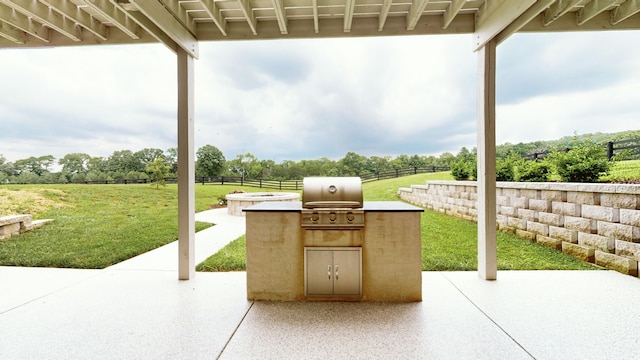 view of patio / terrace with grilling area and an outdoor kitchen