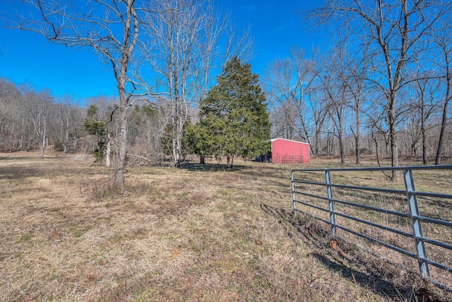 view of yard with an outdoor structure