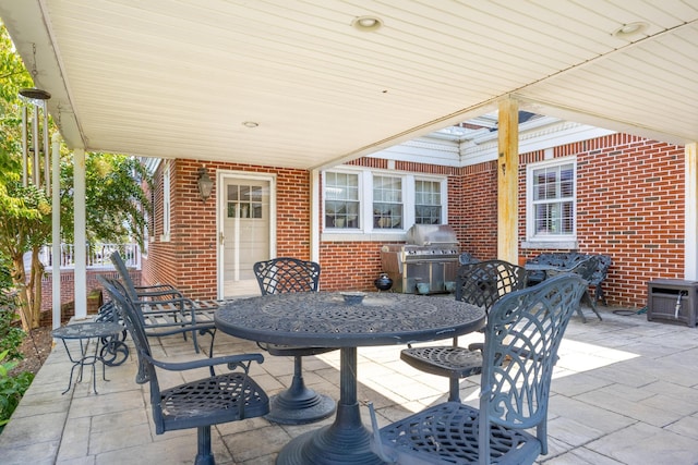 view of patio / terrace with a grill