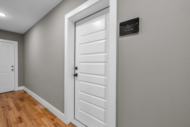 doorway featuring light wood-type flooring