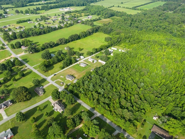 aerial view with a rural view