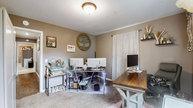 office with hardwood / wood-style floors