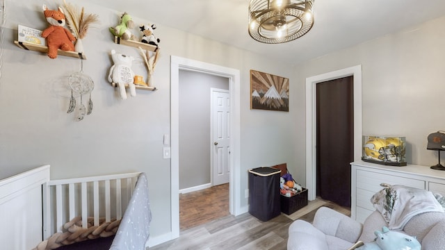 living area with light wood-type flooring