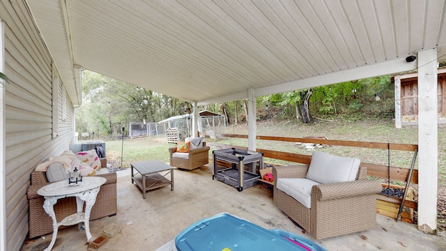 view of patio with an outdoor hangout area