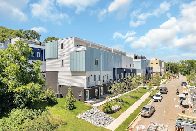 view of property featuring central air condition unit