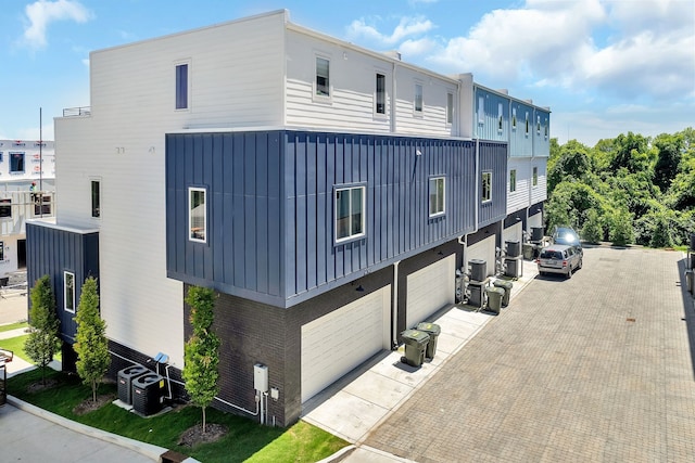 view of property with a garage