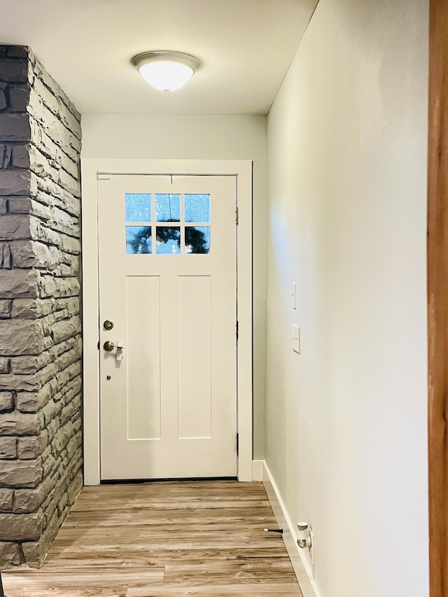 entryway featuring light hardwood / wood-style flooring