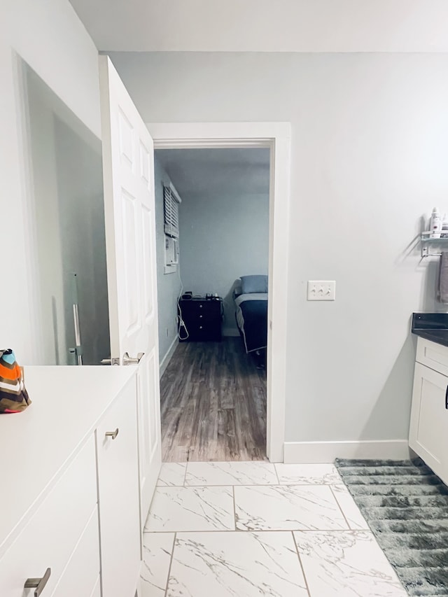 hallway featuring light wood-type flooring